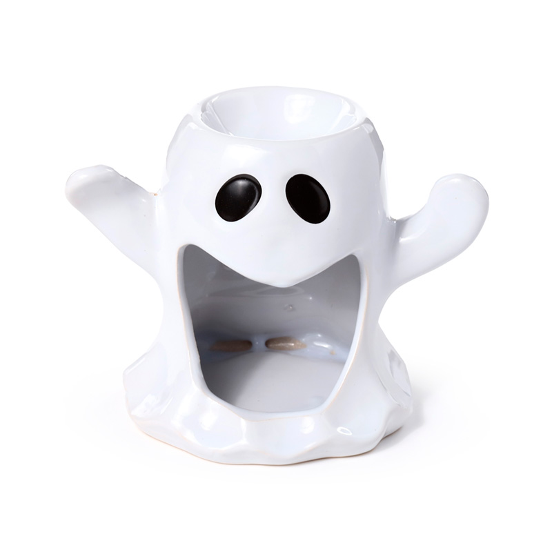 OB415_001 Ceramic Shaped Oil & Wax Burner - Ghost - Image 1