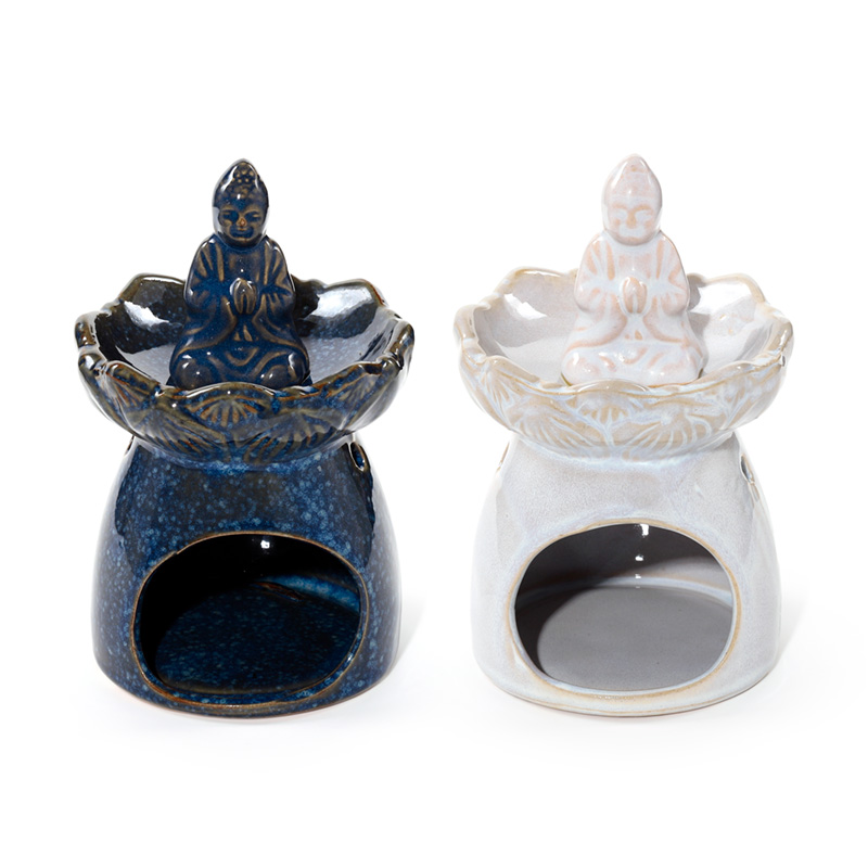 OB417_001 Porcelain Oil Burner - Eden Thai Buddha Lotus Flower - Image 1