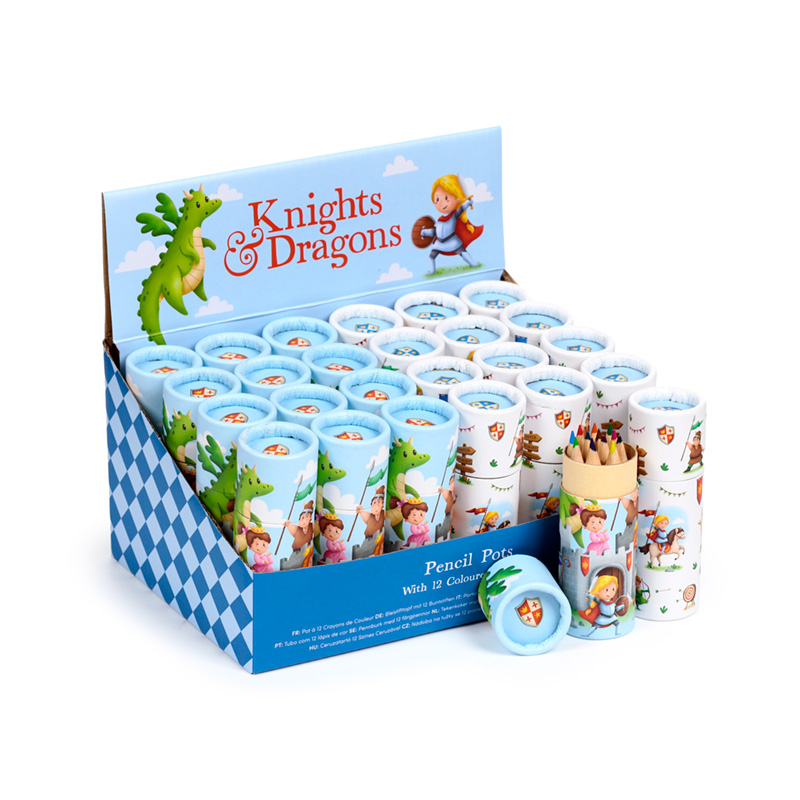 PCASE94_001 Colouring Pencil Tube - Knights & Dragons - Image 1