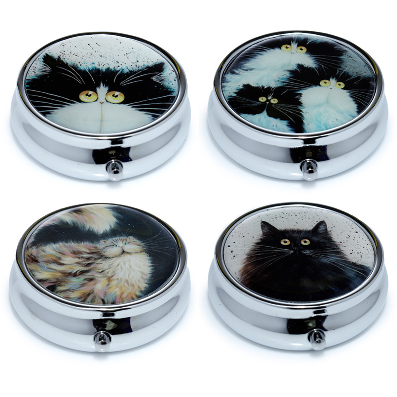 PILL16_001 Pill Box - Kim Haskins Cats - Image 1