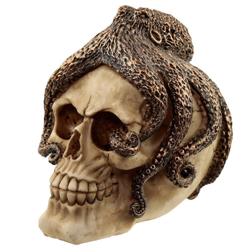 SK311_001 Fantasy Bronze Octopus Skull Ornament - Image 1