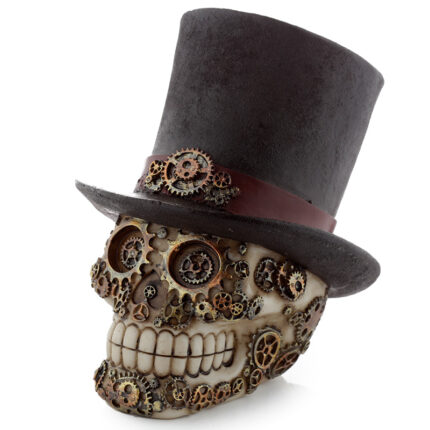 Fantasy Steampunk Skull Ornament - Top Hat