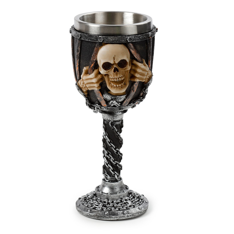 SK373_001 Decorative Goblet - Skull in Chains - Image 1