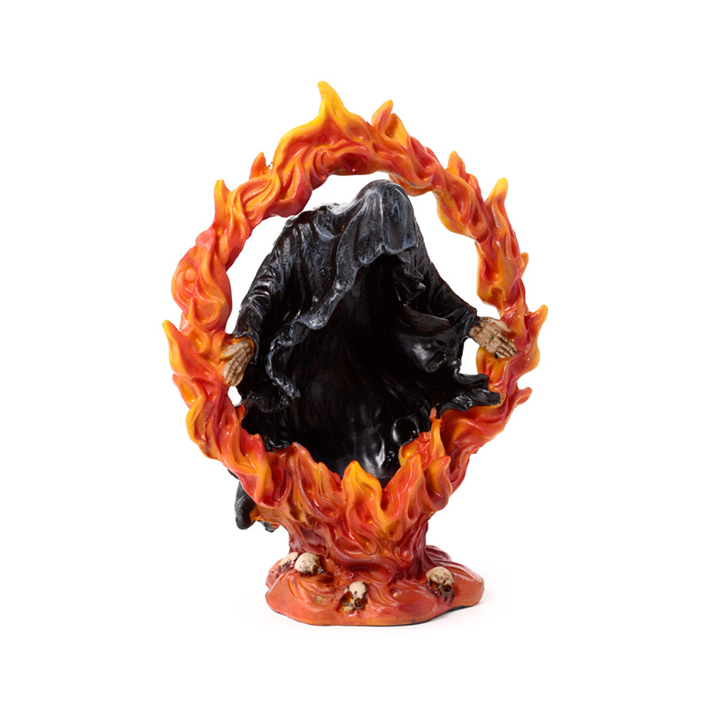 SK408_001 Resin Tea Light Holder - The Reaper of Death Ring of Fire - Image 1
