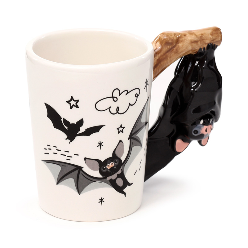 SMUG409_001 Shaped Handle Ceramic Mug - Bat - Image 1