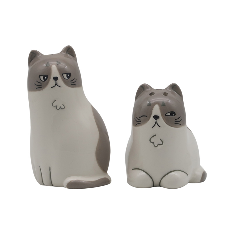 SP123_001 Ceramic Salt & Pepper Set - Beans & Co Cats - Image 1