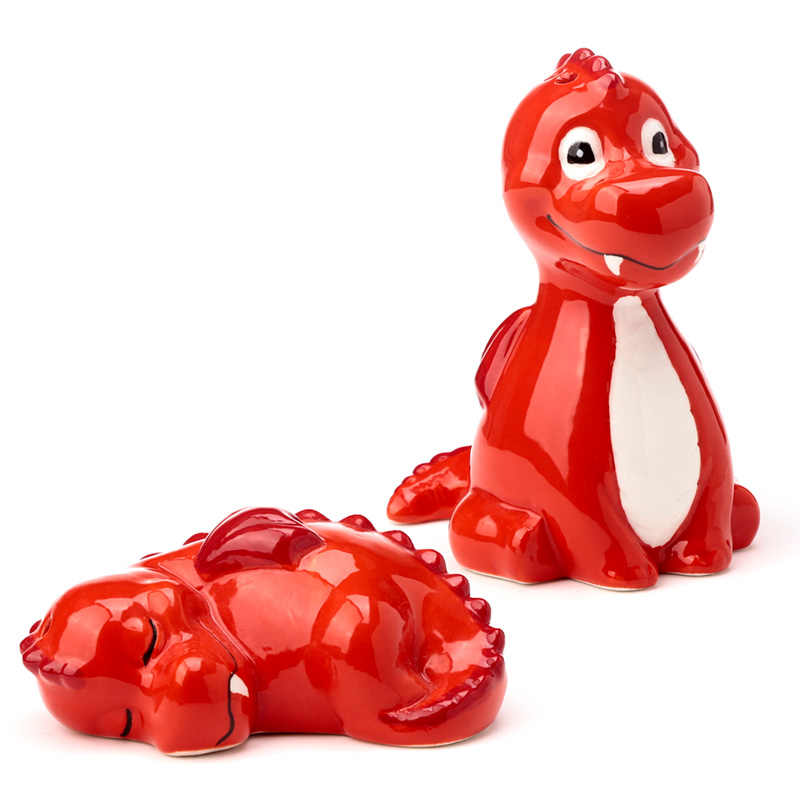 SP96_001 Ceramic Salt & Pepper Set - Red Dragon - Image 1