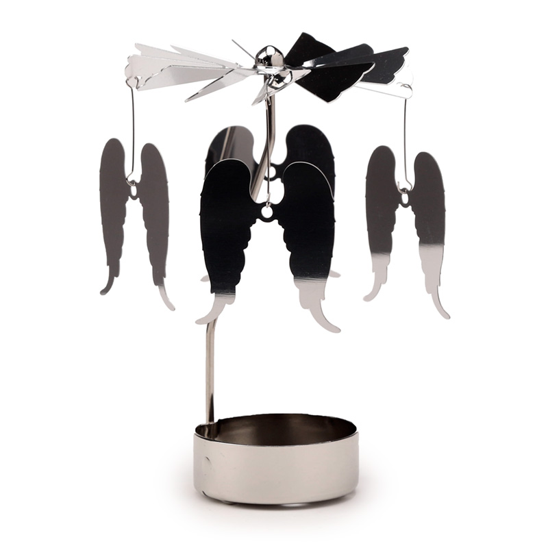 SPIN38_001 Spinning Tea Light Carousel Candle Holder - Angel Wings - Image 1