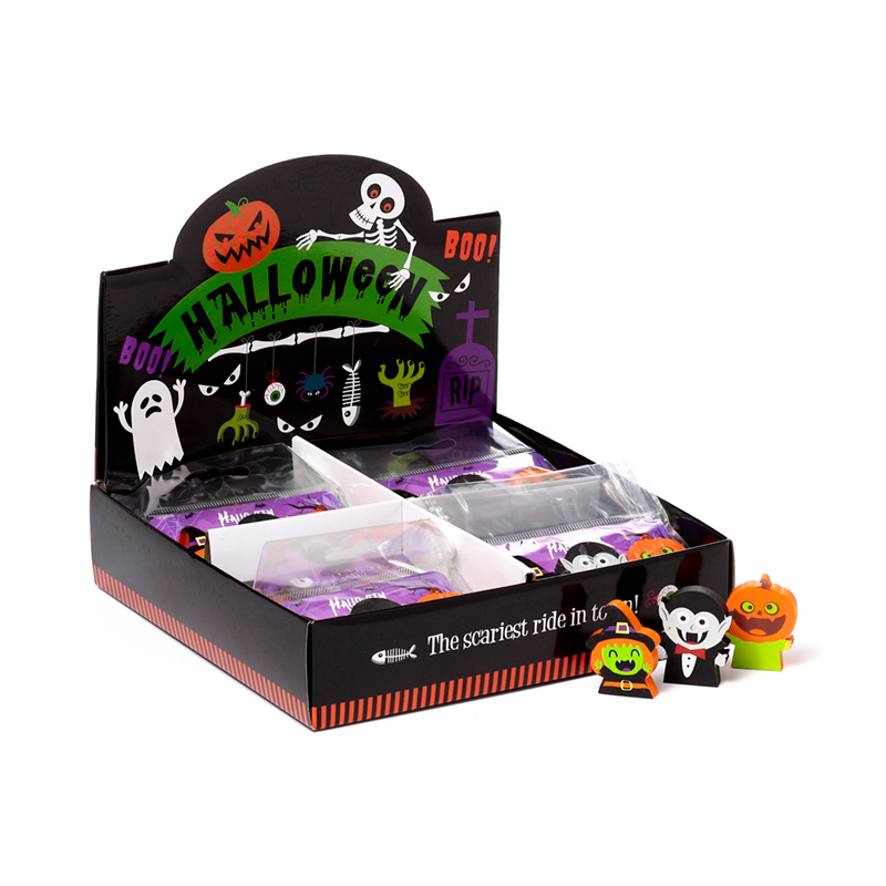 STA357_001 Eraser 3 Piece Set - Witch, Vampire & Pumpkin - Image 1