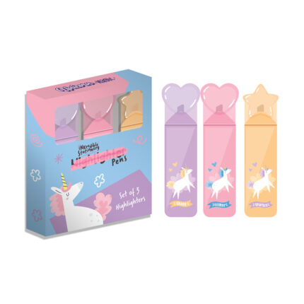 Shaped Top Highlighter Set of 3 - Unicorn Magic