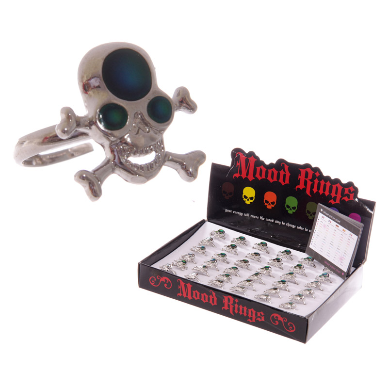 TYJ99_001 Mood Ring - Skull & Cross Bone - Image 1