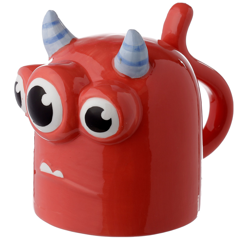 UMUG07_001 Novelty Upside Down Ceramic Mug - Red Monstarz Monster - Image 1