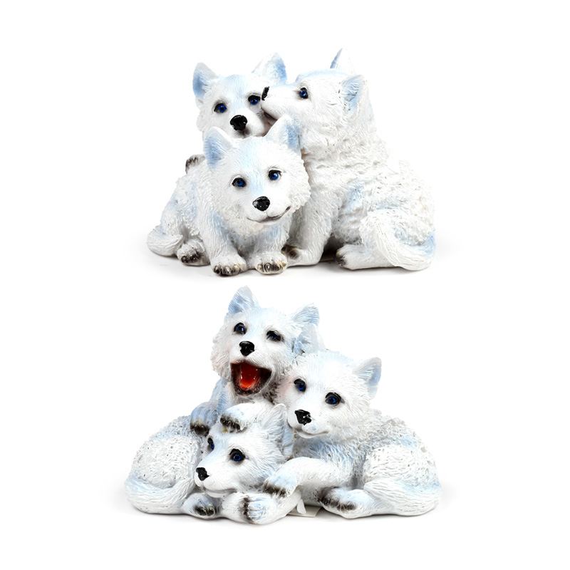 WOLF45_001 Wolf Ornament - Trio of Puppies - Image 1