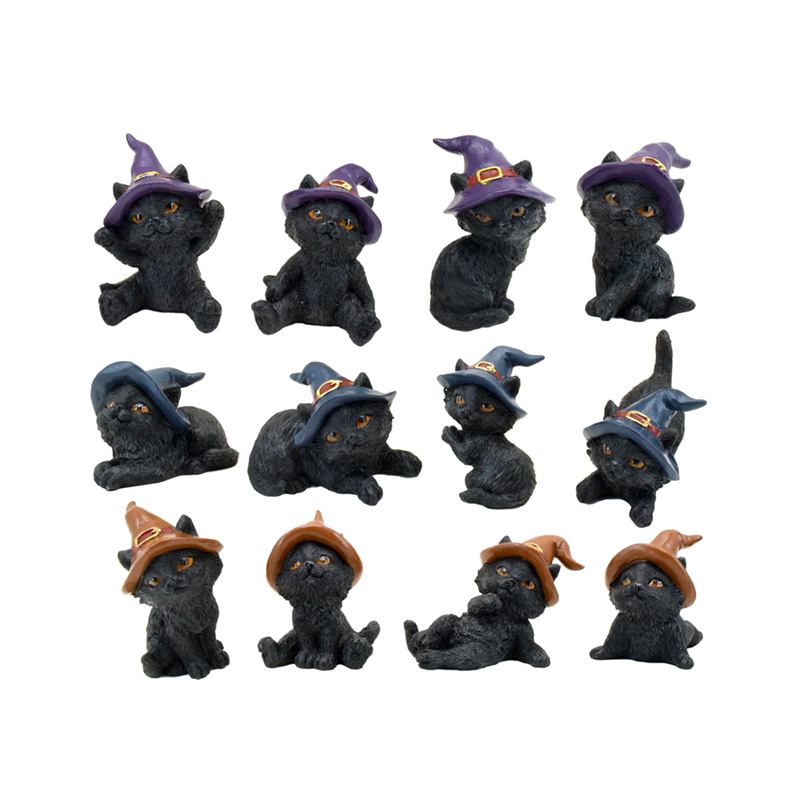WS163C_001 Decorative World Figures - Witches Black Cat - Image 1