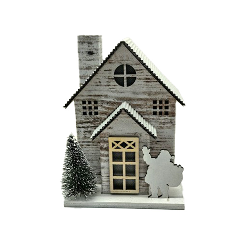 XHOU12_001 LED Decoration - Silver Birch Christmas House - Image 1