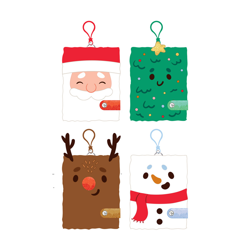 XMEMO141_001 Plush A7 Notebook - Jingle Bunch Christmas - Image 1