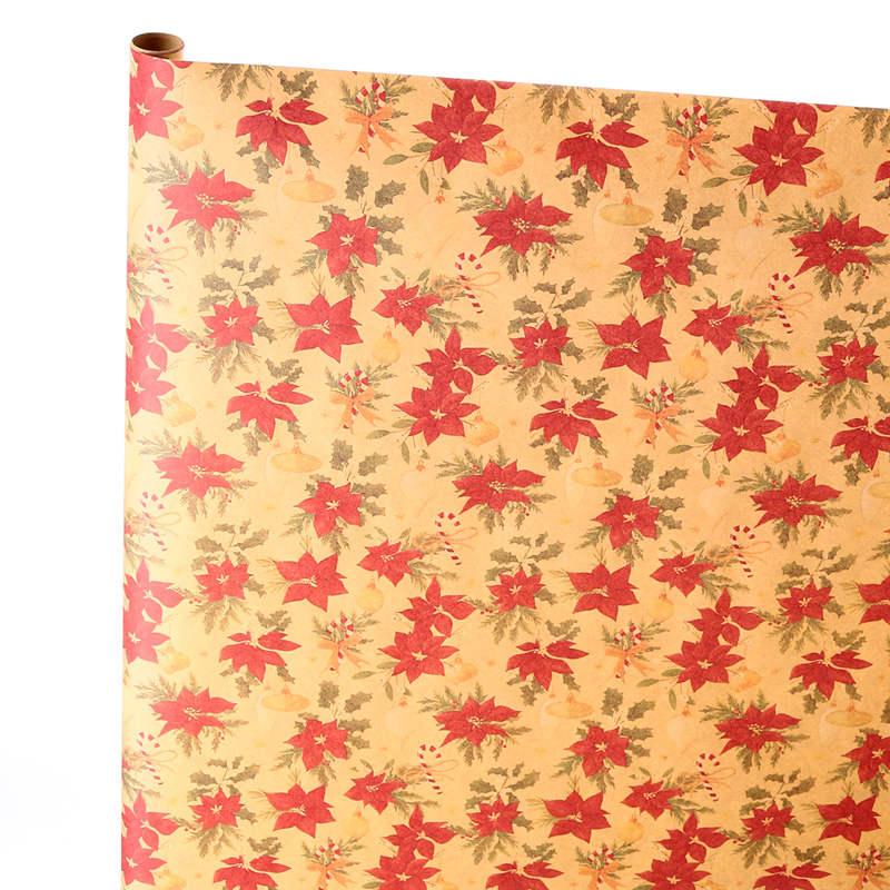 XWRAP66A_001 Wrapping Paper 3m Roll - Christmas Botanicals - Image 1